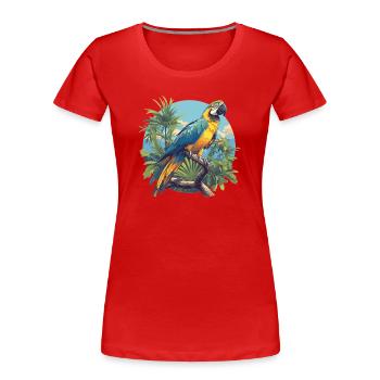 L’ère de l’ara - T-shirt bio Premium Femme - rouge - Devant - Mia (176cm)