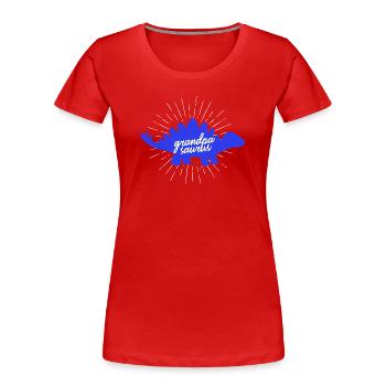 Grandpasaurus Stegosaurus Dinosaurier-Opa - Frauen Premium Bio T-Shirt - Rot - Vorne - Mia (176cm)