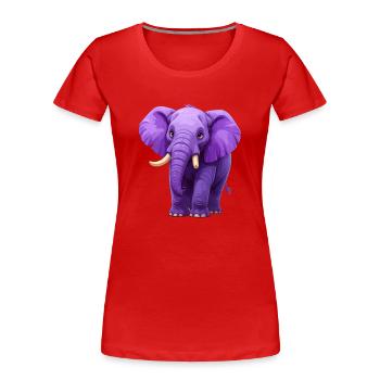 éléphant violet - T-shirt bio Premium Femme - rouge - Devant - Mia (176cm)
