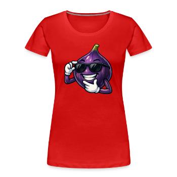 Cool Fig Cartoon Comic Fruit Summer Fruit - Women's Premium Organic T-Shirt - red - Front - Mia (176cm)