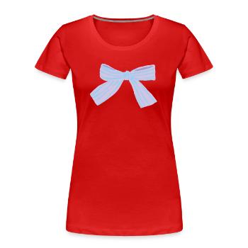 Pastellb-Schleife Blau-Lila - Frauen Premium Bio T-Shirt - Rot - Vorne - Mia (176cm)