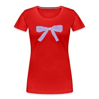 Lavendel Schleifenband - Frauen Premium Bio T-Shirt - Rot - Vorne - Mia (176cm)