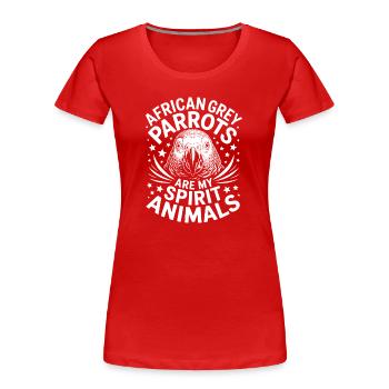 Expressions du perroquet gris Drôle de cadeau du perroquet gris - T-shirt bio Premium Femme - rouge - Devant - Mia (176cm)
