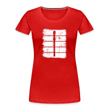 Dessin de flûte traversière - T-shirt bio Premium Femme - rouge - Devant - Mia (176cm)