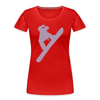 Snowboarder Silhouette Winter Sport Schnee - Frauen Premium Bio T-Shirt - Rot - Vorne - Mia (176cm)