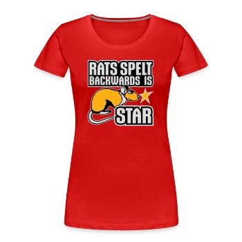 Rats Spelt Backwards Is Star Lustiger Ratte Spruch - Women's Premium Organic T-Shirt - red - Front - Mia (176cm)