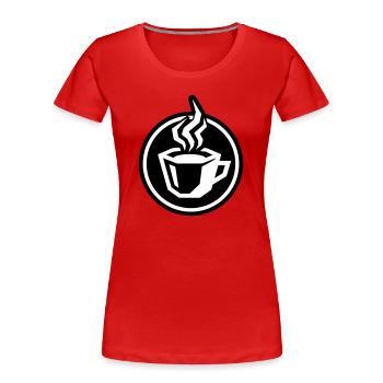 Coffee Cup Icon - Women's Premium Organic T-Shirt - red - Front - Mia (176cm)