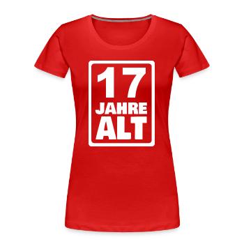 17 - Frauen Premium Bio T-Shirt - Rot - Vorne - Mia (176cm)