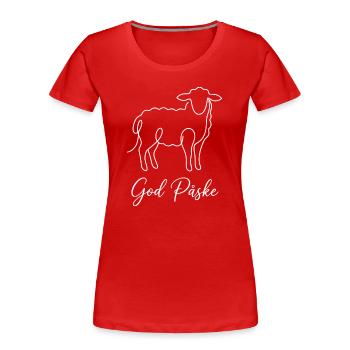 God Påske, Süßes Lämmchen Oster Shirt, Hoodie - Frauen Premium Bio T-Shirt - Rot - Vorne - Mia (176cm)