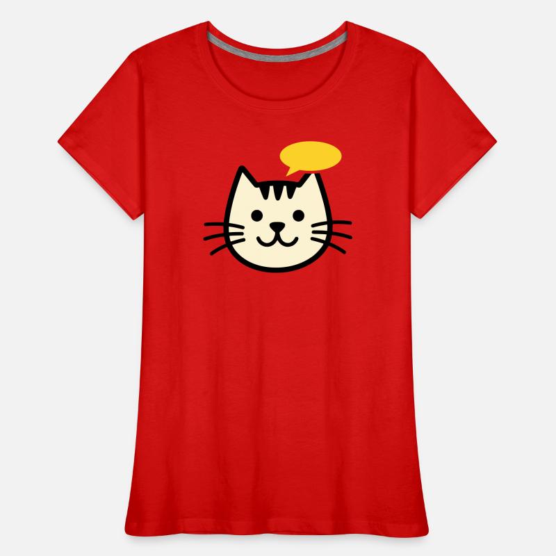 Cat face with speech bubble Women's Premium Organic T-Shirt