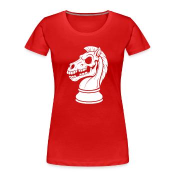Schach Springer Skelett Dark Chess Design - Frauen Premium Bio T-Shirt - Rot - Vorne - Mia (176cm)