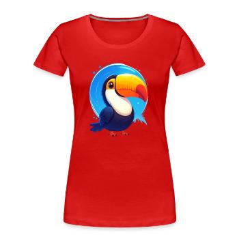 Toucan - Women's Premium Organic T-Shirt - red - Front - Mia (176cm)