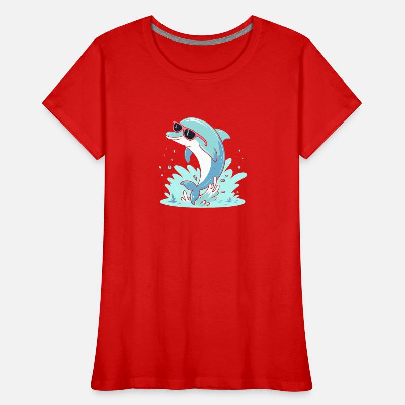 Dolphin Summer Pink Glasses Women's Premium Organic T-Shirt
