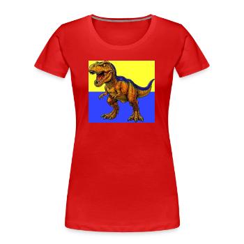 Dinosaurier - Frauen Premium Bio T-Shirt - Rot - Vorne - Mia (176cm)