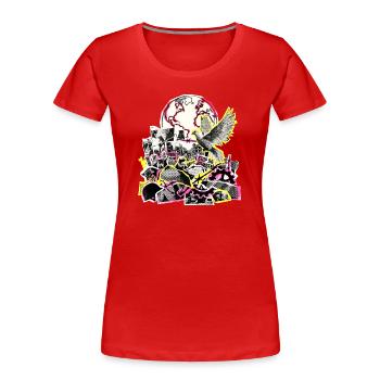 Gegen Krieg Für Frieden - Frauen Premium Bio T-Shirt - Rot - Vorne - Mia (176cm)