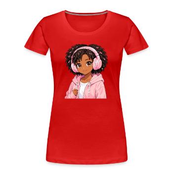 Vintage Japanese Bigfoot Gamer Anime Gaming - Women's Premium Organic T-Shirt - red - Front - Mia (176cm)