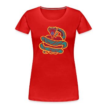 Curled Snake Neon - Women's Premium Organic T-Shirt - red - Front - Mia (176cm)