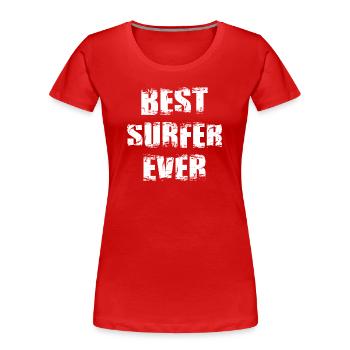 Best Surfer - Women's Premium Organic T-Shirt - red - Front - Mia (176cm)