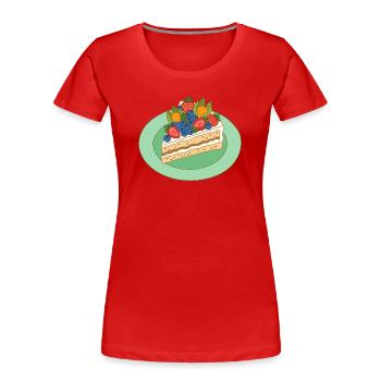 Fruity cake splendour - Women's Premium Organic T-Shirt - red - Front - Mia (176cm)