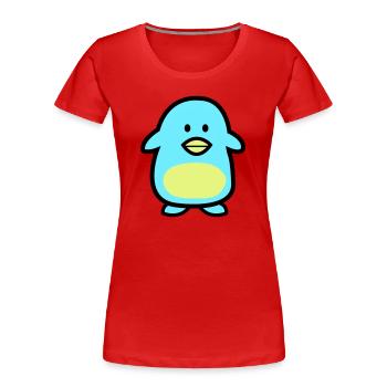 Penguin Comic - Women's Premium Organic T-Shirt - red - Front - Mia (176cm)