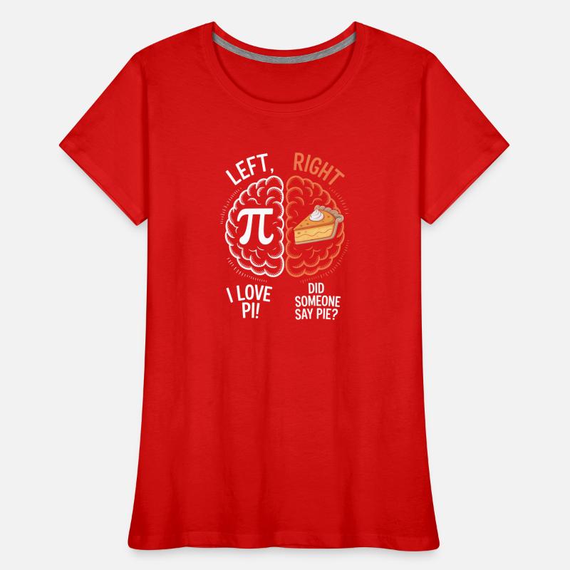 Pi vs Pie: Left Right Brain Women's Premium Organic T-Shirt