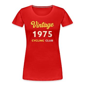 Vintage 1975 – Cycling Club Retro Birth Year - Women's Premium Organic T-Shirt - red - Front - Mia (176cm)