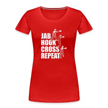 Jab Hook Cross Repeat - Women's Premium Organic T-Shirt - red - Front - Mia (176cm)