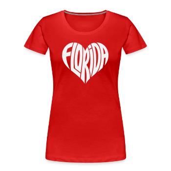 Faute de frappe de cœur en Floride - T-shirt bio Premium Femme - rouge - Devant - Mia (176cm)