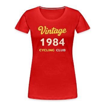 Vintage 1984 – Cycling Club Retro Birth Year - Women's Premium Organic T-Shirt - red - Front - Mia (176cm)