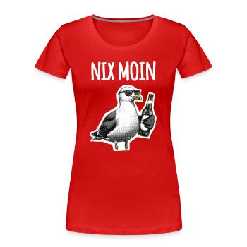 Funny Saying Northern Germany Seagull Beer - Women's Premium Organic T-Shirt - red - Front - Mia (176cm)