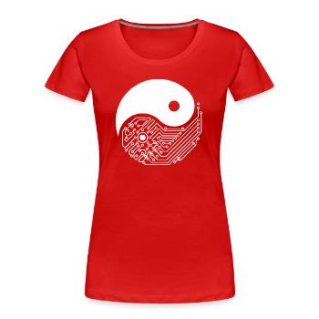 Machine Learning Deep Learning and AI ML Engineer - Women's Premium Organic T-Shirt - red - Front - Mia (176cm)