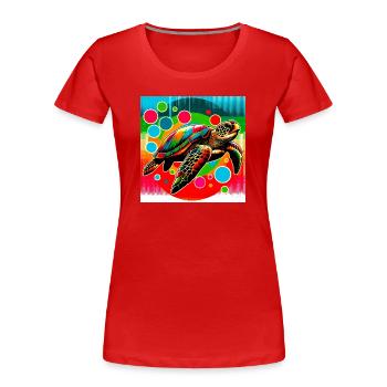 tortue - T-shirt bio Premium Femme - rouge - Devant - Mia (176cm)