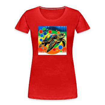tortue - T-shirt bio Premium Femme - rouge - Devant - Mia (176cm)