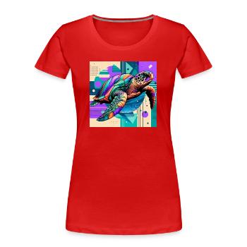 tortue - T-shirt bio Premium Femme - rouge - Devant - Mia (176cm)