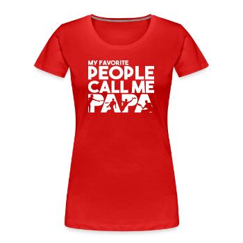 Mes personnes préférées m’appellent papa frisbee dad - T-shirt bio Premium Femme - rouge - Devant - Mia (176cm)