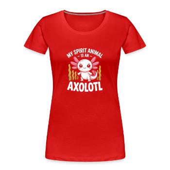 Axolotl Geisttier-Tee - Frauen Premium Bio T-Shirt - Rot - Vorne - Mia (176cm)