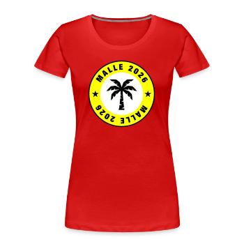 Malle 2026 Palm Tree Circle - Women's Premium Organic T-Shirt - red - Front - Mia (176cm)