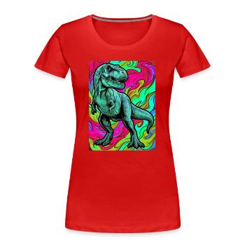 Dinosaurier - Frauen Premium Bio T-Shirt - Rot - Vorne - Mia (176cm)