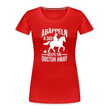 Reiten Pferdeliebhaber Reiterhof Pferde - Frauen Premium Bio T-Shirt - Rot - Vorne - Mia (176cm)