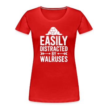Walross Sprüche Walross Lustiges Walross Geschenk  - Frauen Premium Bio T-Shirt - Rot - Vorne - Mia (176cm)