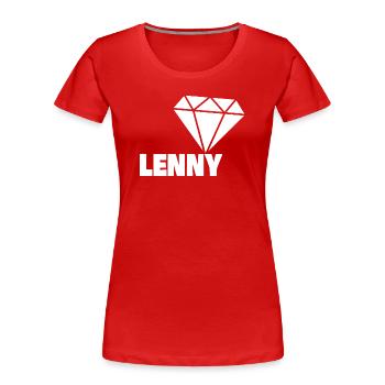Lenny als Diamant - Frauen Premium Bio T-Shirt - Rot - Vorne - Mia (176cm)