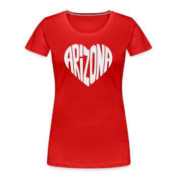 Arizona Heart Typo - Women's Premium Organic T-Shirt - red - Front - Mia (176cm)