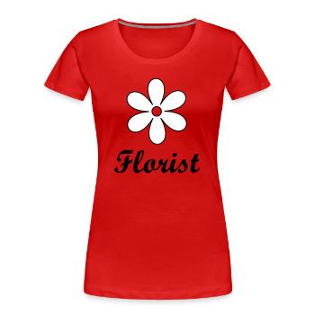 Artisan florist sleek floral logo - Women's Premium Organic T-Shirt - red - Front - Mia (176cm)