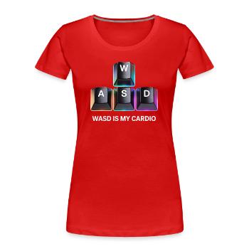 Lustiges Gaming Keyboard WASD mein Cardio Gamer - Frauen Premium Bio T-Shirt - Rot - Vorne - Mia (176cm)