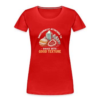 Steine mit Struktur | Geologie Mineralien - Frauen Premium Bio T-Shirt - Rot - Vorne - Mia (176cm)