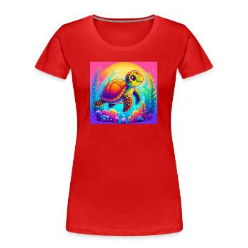 tortue - T-shirt bio Premium Femme - rouge - Devant - Mia (176cm)