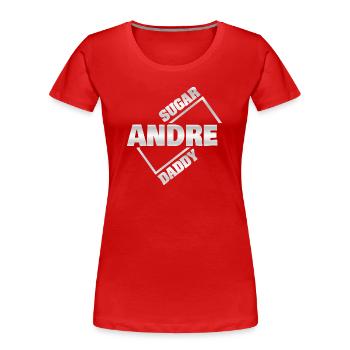 Money Andre - Women's Premium Organic T-Shirt - red - Front - Mia (176cm)