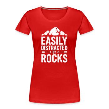 Stones Sayings Stones Funny Stones Gift - Women's Premium Organic T-Shirt - red - Front - Mia (176cm)