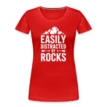 Stones Sayings Stones Funny Stones Gift - Women's Premium Organic T-Shirt - red - Front - Mia (176cm)