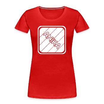 Anika as a first name - Women's Premium Organic T-Shirt - red - Front - Mia (176cm)